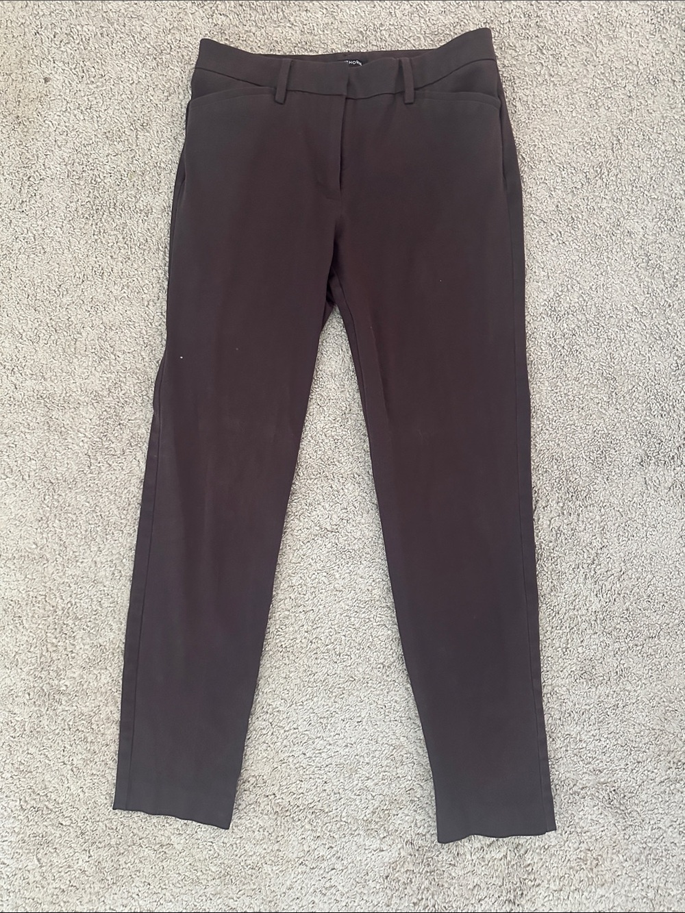 41 Hawthorn Sleek Straight-Leg Dress Pants in Dark Brown